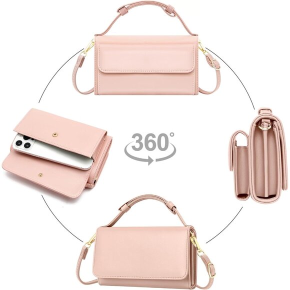 Small Crossbody Bag Polyester Women Cell Phone Wallet Purse with Card Slots - Picture 3 of 6